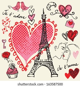 Love & romance in Paris background 