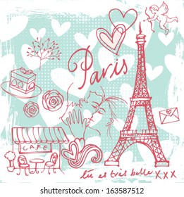 Love & romance in Paris background 