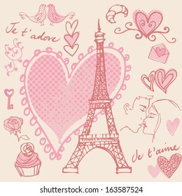 Love & romance in Paris background 