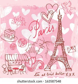 Love & romance in Paris background 