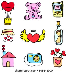 Love romance theme of doodles