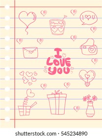 Love romance theme of paper