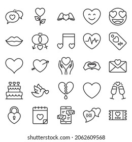 Vektorsymbol-Set für Liebe und Romantik