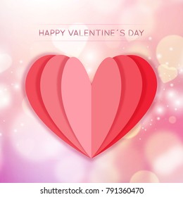 Love romantic card for valentines day or celebration vector design on blur background. Vector illustration.