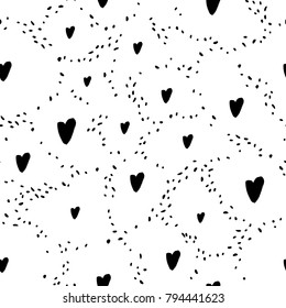 love. Romantic concept seamless pattern with hearts. valentine's day. perfect for   decoration Valentine's and textile