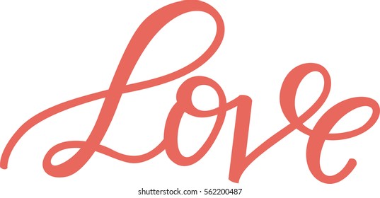 Love in romantic cursive handwriting