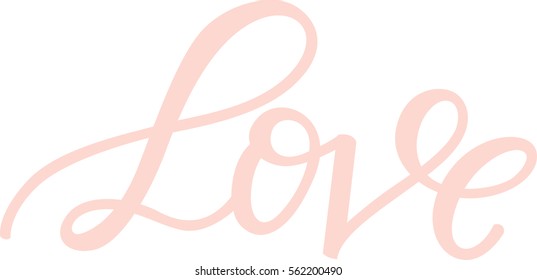 Love in romantic cursive handwriting