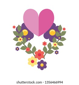 love romantic heart flowers