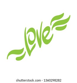 Love. Romantic lettering isolated on white background. Vector illustration for Valentine's day greeting cards, posters, print on T-shirts and much more.