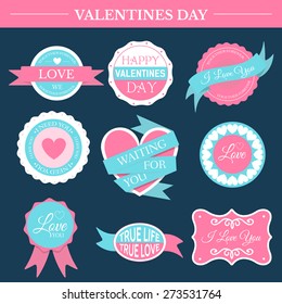 love romantic set retro label template of emblem element for your product or design, web and mobile applications with text. Vector illustration with thin lines isolated icons on stamp symbol. 