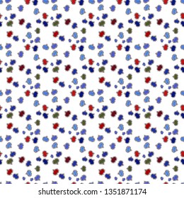 Love romantic theme. Valentines day background. Subtle vector pattern with tiny white, blue hearts on backdrop. Modern design for decor, wrapping. Simple minimalist geometric seamless texture.