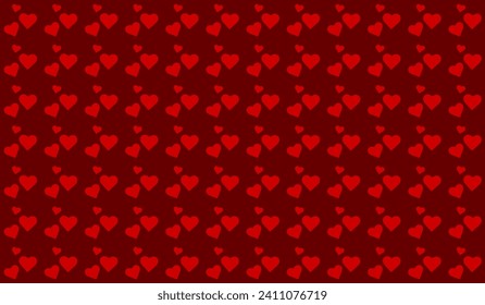 Love romantic theme Vector abstract texture with hearts. Stylish cute design for wrapping fabric cloth print wedding decor. Valentines day. Pattern textile swatch Red Heart. Vivid red seamless pattern