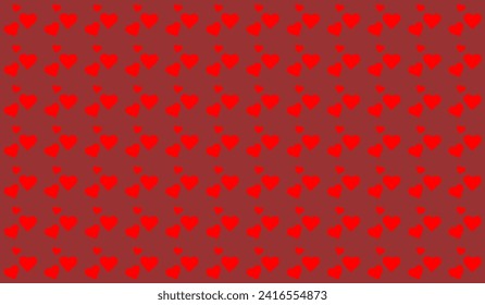 Amar el tema romántico Vector textura abstracta con corazones. Elegante diseño lindo para envolver tela de tela impresión decoración de bodas. Día de San Valentín. Trama textil muestra el corazón rojo. Patrón transparente rojo vivo