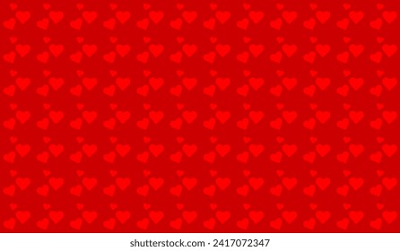 Love romantic theme Vector abstract texture with hearts. Stylish cute design for wrapping fabric cloth print wedding decor. Valentines day. Pattern textile swatch Red Heart. Vivid red seamless pattern