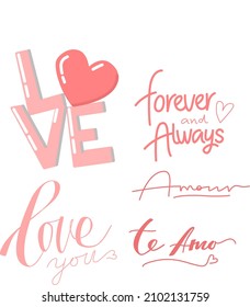 love romantic vector font lettering illustration pink valentine design