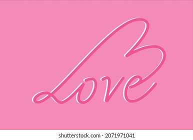 Love romantic vector on the pink background