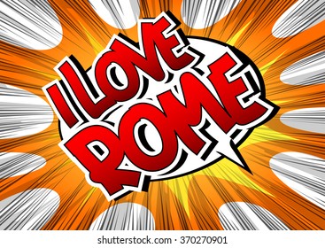 I Love Rome - Comic book style word