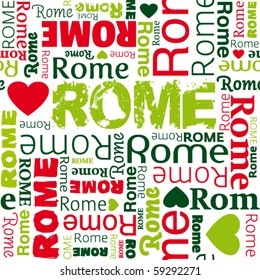 i love Rome seamless background pattern in vector