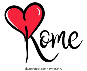 I Love Rome - Vector Graphic