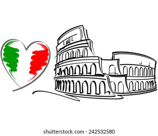 I Love Rome Vector Illustration