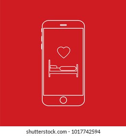 Love room icon in a smartphone, vector illustration design. Love collection.