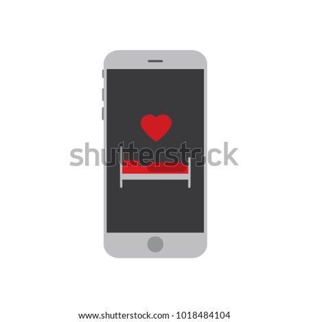 Love room icon in a smartphone, vector illustration design. Love collection.