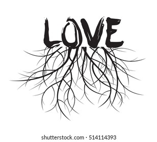 Love and Roots. Vector Illustration.