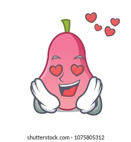 In love rose apple mascot cartoon