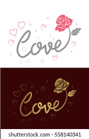 love rose flowers vector