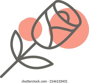Rosa de amor, ilustración, vector sobre un fondo blanco.