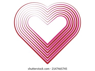 Amor y fondo rojo de corazón.
