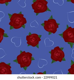 Love roses seamless pattern.