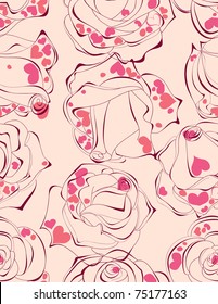 Patrón sin fisuras de las rosas de amor