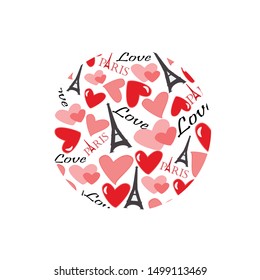 Love round badge sticker for background and banner.