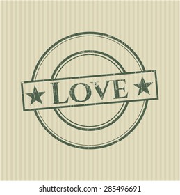Love rubber grunge stamp