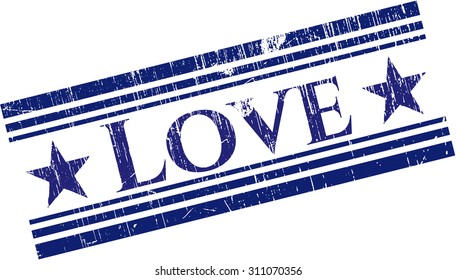 Love rubber grunge stamp