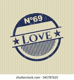 Love rubber grunge stamp