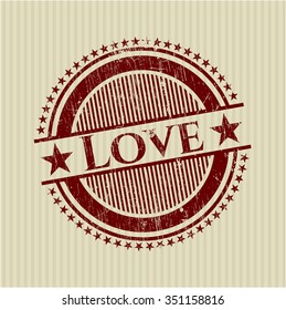 Love rubber seal with grunge texture