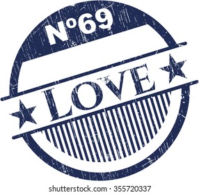 Love rubber seal with grunge texture