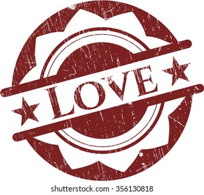 Love rubber stamp with grunge texture