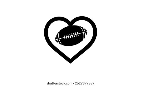 I love rugby, black isolated silhouette
