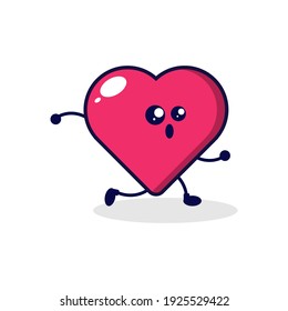 Love run cute character illustration