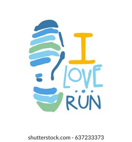 I love run logo symbol. Colorful hand drawn illustration