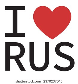 I love Russia typography vector