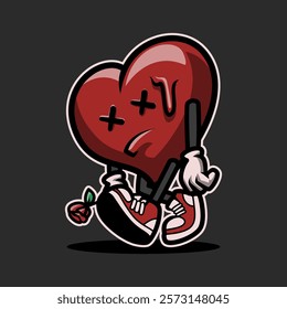 Love Sad Expression Mascot Vector Illustration is perfect for your brand business