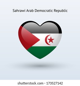 Love Sahrawi Arab Democratic Republic symbol. Heart flag icon. Vector illustration.