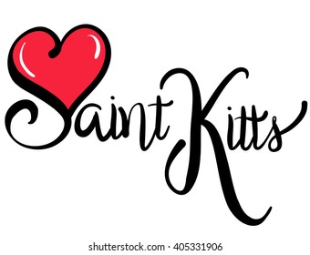 I Love Saint Kitts - Vector Graphic