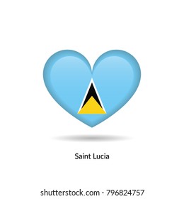 Love Saint Lucia - heart flag. Vector EPS10 Illustration.