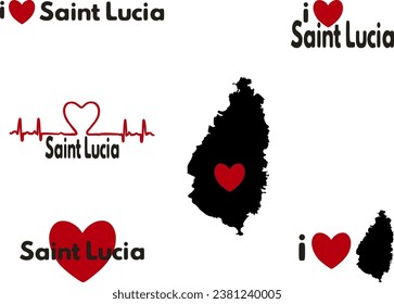 I love Saint Lucia. Patriotic Sublimation Bundle 