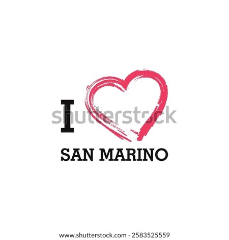 I Love San Marino Europe Country Letter Vector Template